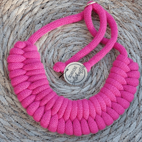 Statementkette pink Konten Skandi boho Baumwolle nachhaltig