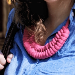 Statementkette pink Konten Skandi boho Baumwolle nachhaltig