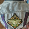 Handmade Jeansweste Gr.M Upcycling Fairy Festival Rave Psy Look 