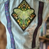 Handmade Jeansweste Gr.M Upcycling Fairy Festival Rave Psy Look 
