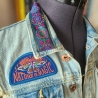 Handmade Jeansweste Gr.M Upcycling Fairy Festival Rave Psy Look 