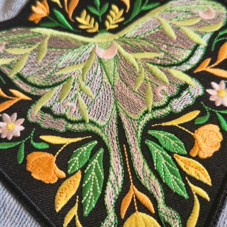 Handmade Jeansweste Gr.M Upcycling Fairy Festival Rave Psy Look 
