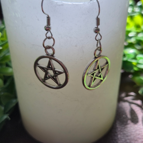 Pentagramm Ohrringe – Gothic Hoop Creolen oder Hängeohrringe