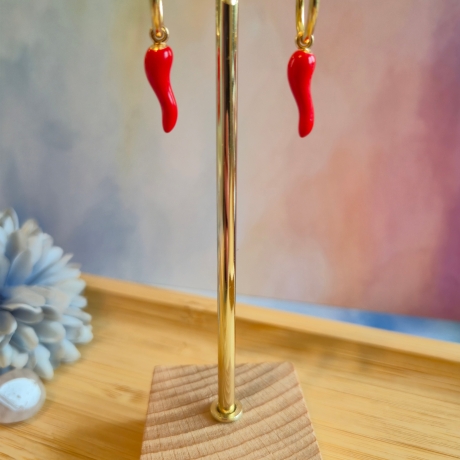 Handgemachte Chili Ohrringe – farbenfroher Sommer Schmuck