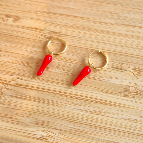 Handgemachte Chili Ohrringe – farbenfroher Sommer Schmuck