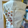 Handmade Jeansweste Gr.S Upcycling Fairy Festival Rave Psy Look 