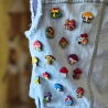 Handmade Jeansweste Gr.S Upcycling Fairy Festival Rave Psy Look 