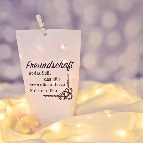 Lichtertüte, Lichterbeutel mit Spruch, Mitbringsel,Geschenk Idee