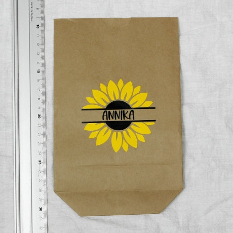 personalisierte Geschenktüte mit Sonnenblume ~ Papiertüten