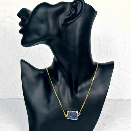 Druse • Kette Halskette Quarz Goldfarben Druzy Geschenkidee