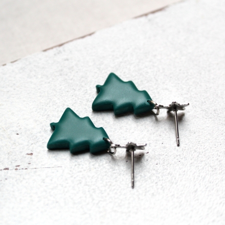 Ohrringe kleiner Tannenbaum • Ohrhänger Polymer Clay |Ohrschmuck