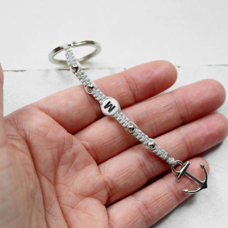 Anker • personalisierter Schlüsselanhänger | Makramee
