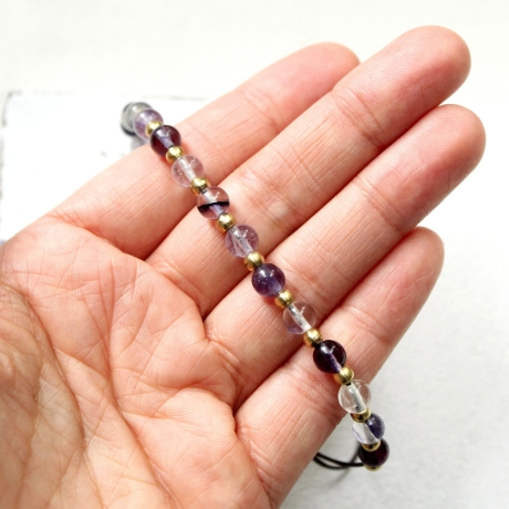 Fußkettchen mit Perlen Fluorit & Messing | Sommer | Strand