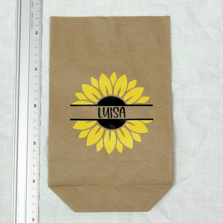 personalisierte Geschenktüte mit Sonnenblume ~ Papiertüten