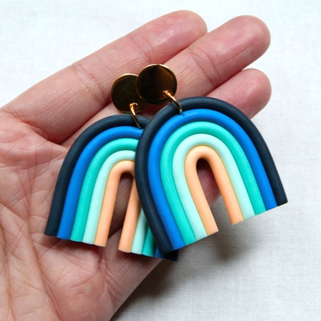 Regenbogen • Ohrhänger Polymer Clay | Ohrschmuck | Ohrringe