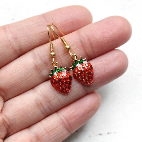 Ohrringe Erdbeeren • Ohrschmuck | Ohrhänger | Frucht | Obst