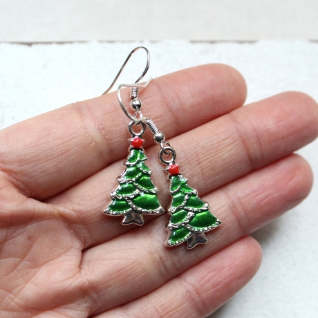 Weihnachtliche Ohrringe Weihnachtsbaum • Ohrhänger | Ohrschmuck