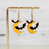 Fledermäuse mit Mond • Ohrringe gold | Ohrschmuck | Halloween