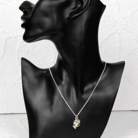 Schuppe der Meerjungfrau • Halskette silber | Kette Cabochon