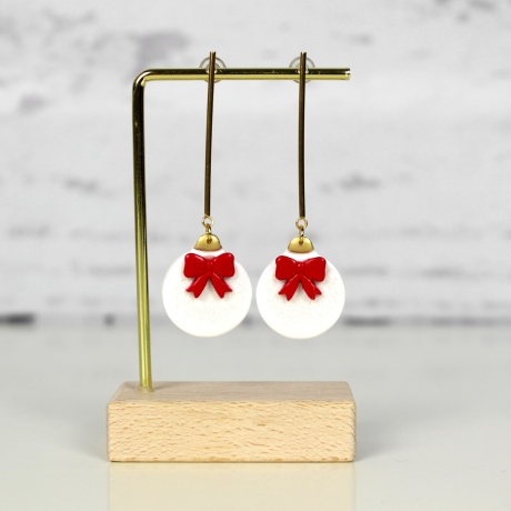 Ohrringe Weihnachtskugeln • Ohrhänger Polymer Clay | Ohrschmuck