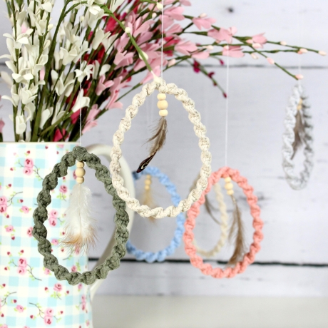 3er Set Makramee Ostereier zum Aufhängen ~ Ostern | Deko | Boho