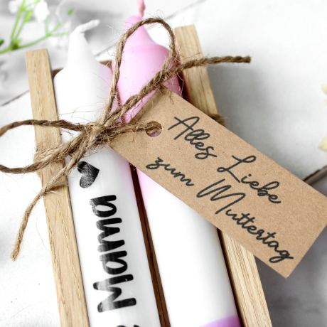 Geschenkset zum Muttertag ~ Kerzen | Holzbox