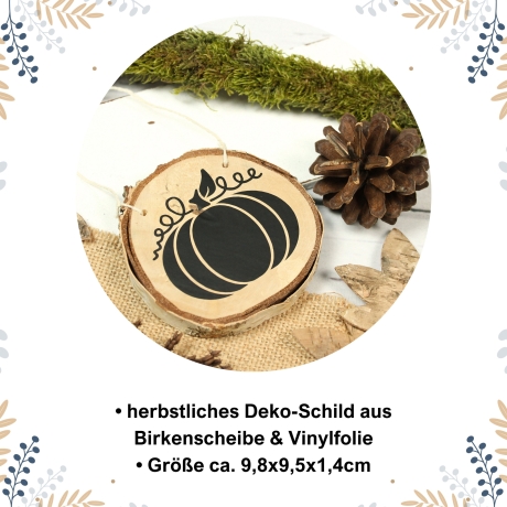 Holzschild Kürbis ~ Baumscheibe | Herbstdeko | Schild | Deko
