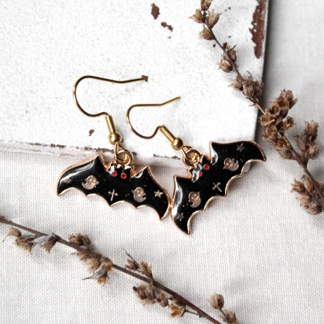 kleine Fledermaus • Ohrringe gold | Ohrschmuck | Halloween