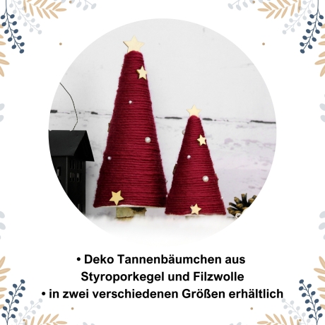 Deko Tannenbaum aus Wolle in zwei Größen ~ Weihnachtsdeko