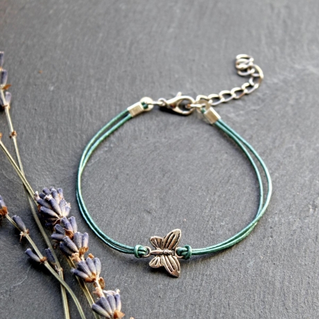 Kleiner Schmetterling • Armband Leder | Armschmuck | Farbwahl