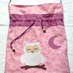 Beutelutensilo Wäschebeutel Eule Rosa Lila Mädchen Geschenk