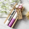 Geschenkset zum Muttertag ~ Kerzen | Holzbox