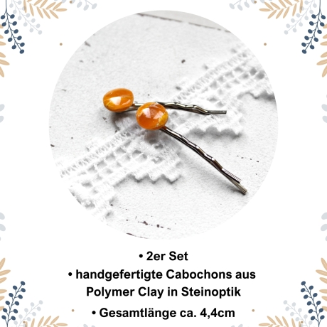 Haarklammern mit Cabochons aus Polymer Clay • Haarschmuck