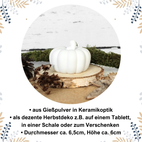 kleiner Deko Kürbis aus Gießpulver ~ Herbstdeko | Herbst