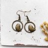 Ohrringe kleine Spatzen • Ohrhänger bronze | Ohrschmuck