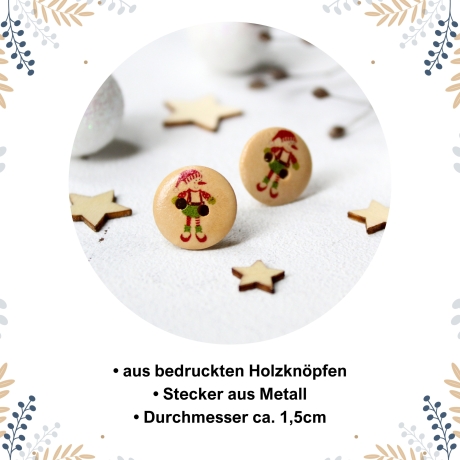 Holzohrstecker Schneemann • Ohrringe | Ohrschmuck | Weihnachten