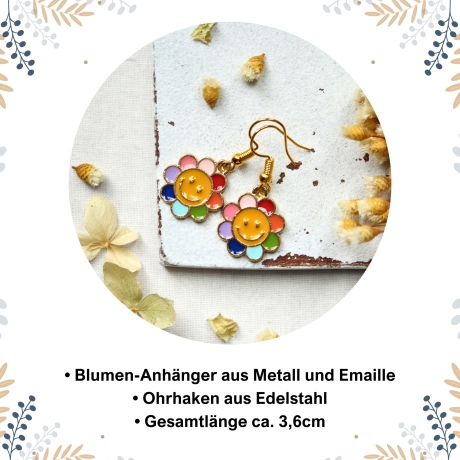 bunte Blumen Ohrringe Happy Flower • Ohrhänger | Ohrschmuck