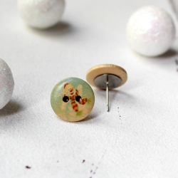 Holzohrstecker Schneemann • Ohrringe | Ohrschmuck | Weihnachten