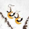 Fledermäuse mit Mond • Ohrringe gold | Ohrschmuck | Halloween