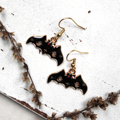 kleine Fledermaus • Ohrringe gold | Ohrschmuck | Halloween