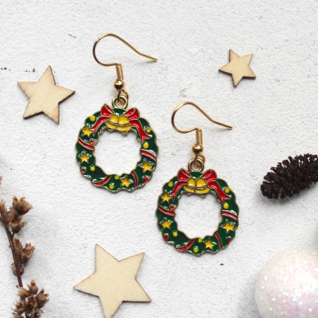 Ohrringe Weihnachtskranz • Ohrhänger | Ohrschmuck | Weihnachten