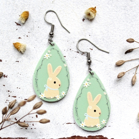 Ohrringe Hase • Ohrschmuck | Ohrhänger | Tropfen | Ostern