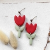 Tulpen Ohrringe aus Polymer Clay • Ohrschmuck | Blumen
