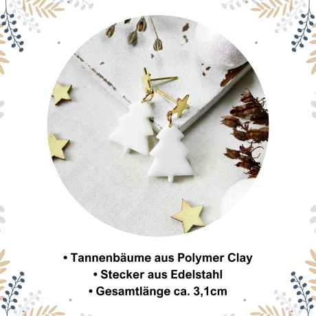 Ohrringe kleiner Tannenbaum • Ohrhänger Polymer Clay |Ohrschmuck