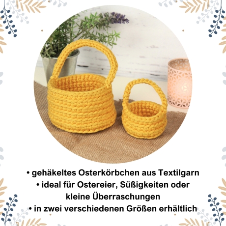 Osterkörbchen mit Henkel | Ostern | Osternest | Häkelkorb