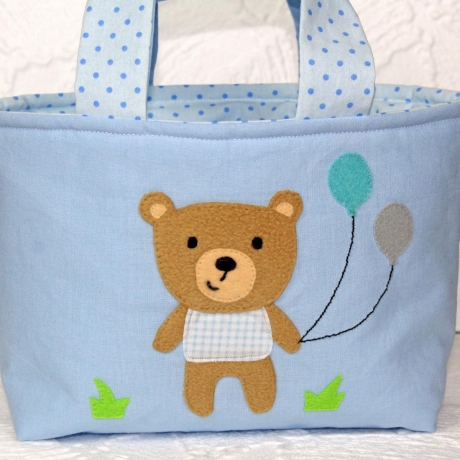 Kindertasche Bär mit Ballons | Wendetasche | Personalisiert
