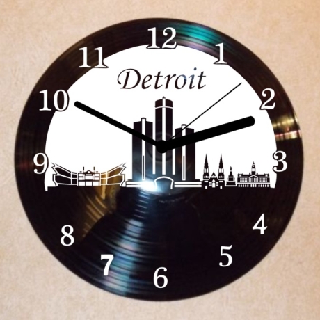 Schallplattenuhr Wanduhr Detroit