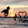 Aufkleber Herzlinie Heartbeat Pferd Deutsches Reitpony