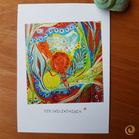 Postkarte Die Chilikönigin