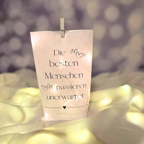 Lichtertüte, Lichterbeutel mit Spruch, Mitbringsel,Geschenk Idee